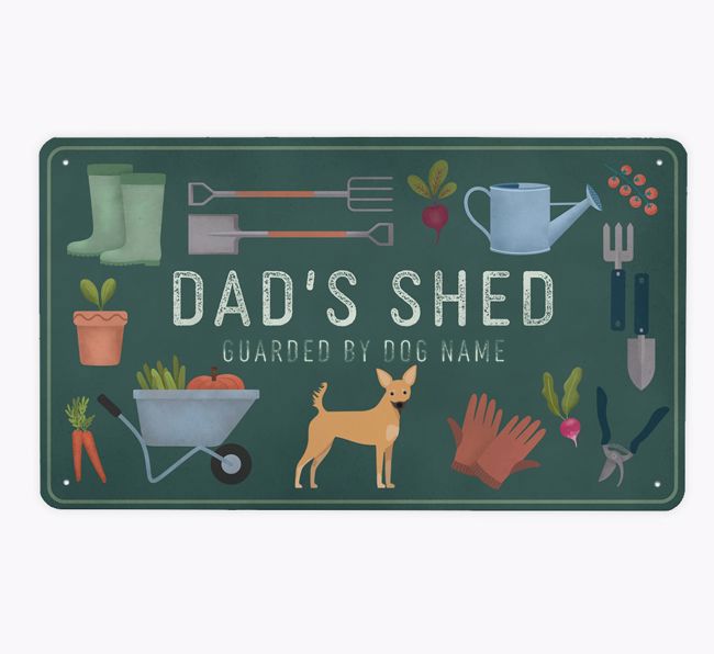 Dad's Shed: Personalized {breedFullName} Metal Garden Sign